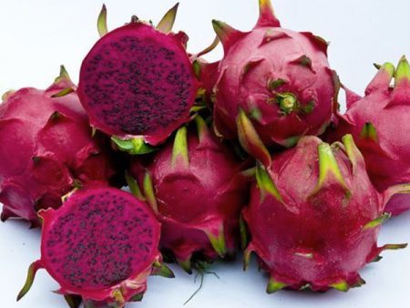 Fruta de pitaya roja con carne roja, variedad American Beauty